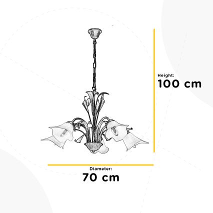 ONLI - Suspension chaîne LUCREZIA 5xE14/6W/230V bronze