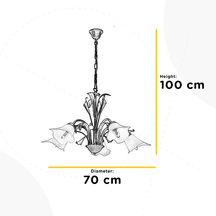 ONLI - Suspension chaîne LUCREZIA 5xE14/6W/230V bronze