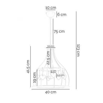 ONLI - Suspension enfant TITTA 1xE27/22W/230V rose