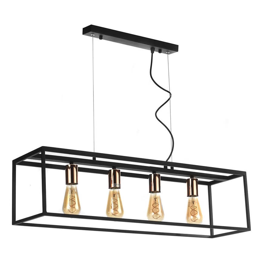ONLI - Suspension filaire FLOKI 4xE27/15W/230V noir/cuivre