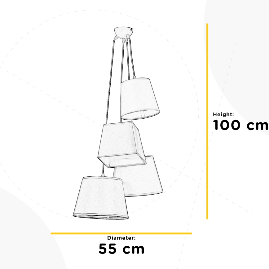 ONLI - Suspension filaire NINETTA 4xE14/6W/230V
