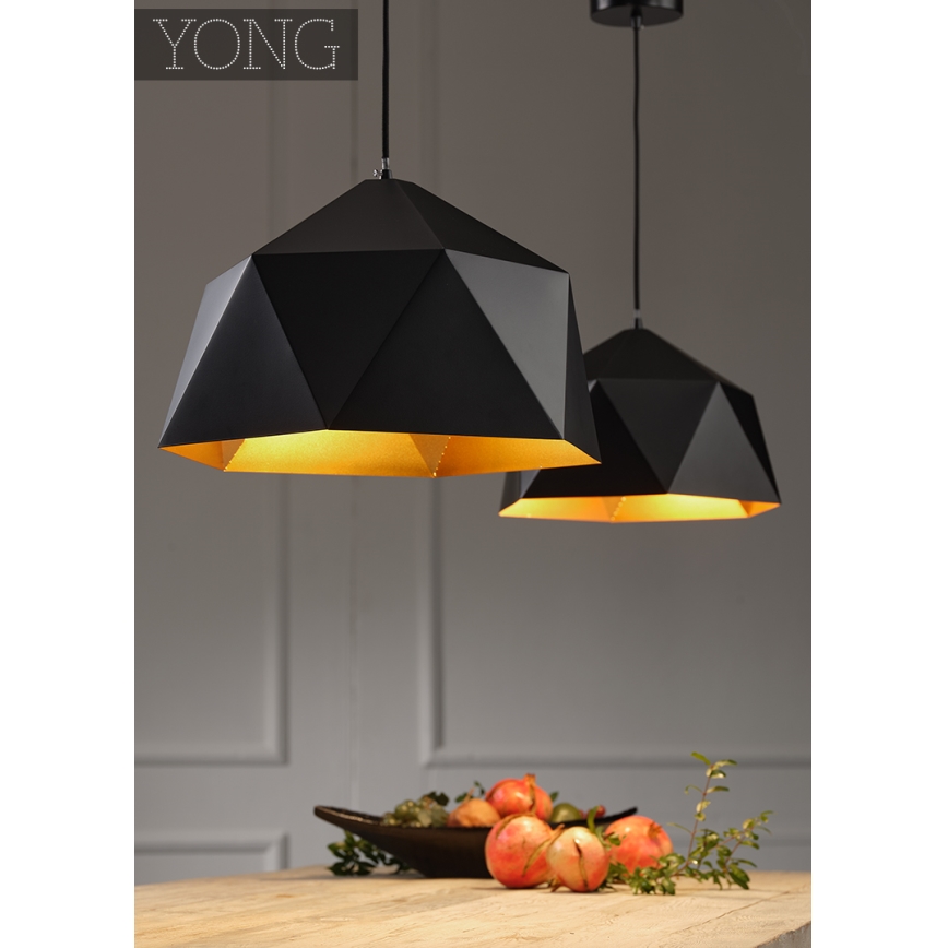 ONLI - Suspension filaire YONG 1xE27/22W/230V noir d. 46 cm