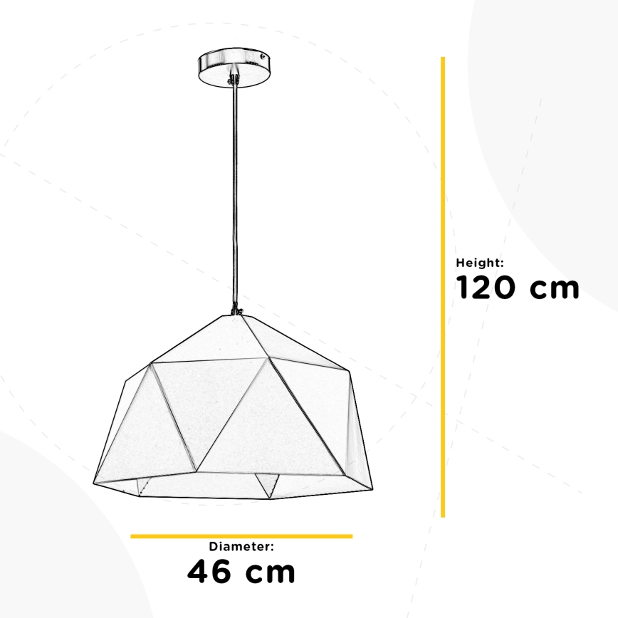 ONLI - Suspension filaire YONG 1xE27/22W/230V noir d. 46 cm