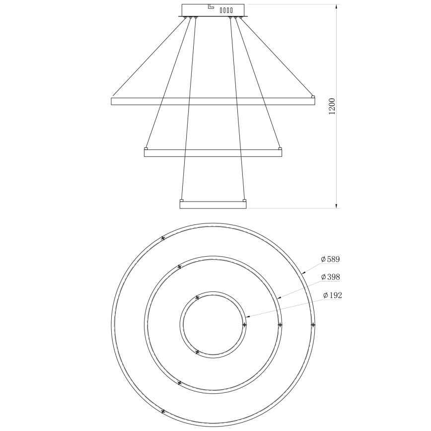 ONLI - Suspension LED sur câble NOELIA LED/40W/230V dorée