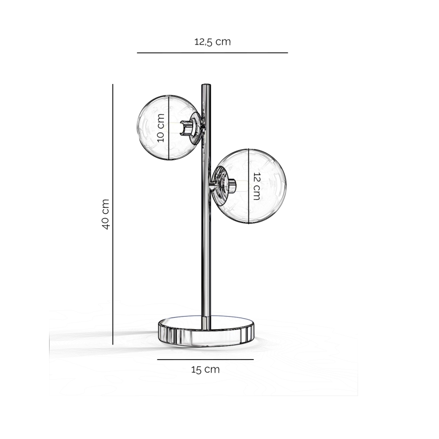 ONLI - Tischlampe KIMBERLY 2xG9/6W/230V 40 cm glänzender Chrom