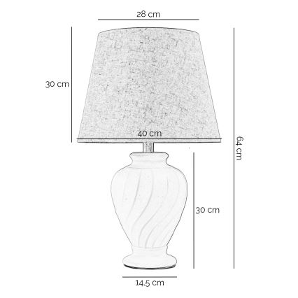 ONLI - Tischleuchte VORTICE 1xE27/22W/230V 64 cm cremefarben