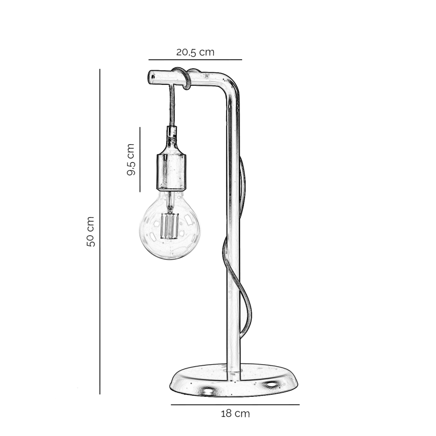 ONLI - Tischleuchte WIRE 1xE27/15W/230V 50 cm grau/weiß