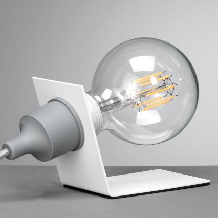 ONLI - Tischleuchte WIRE 1xE27/15W/230V 9 cm grau/weiß