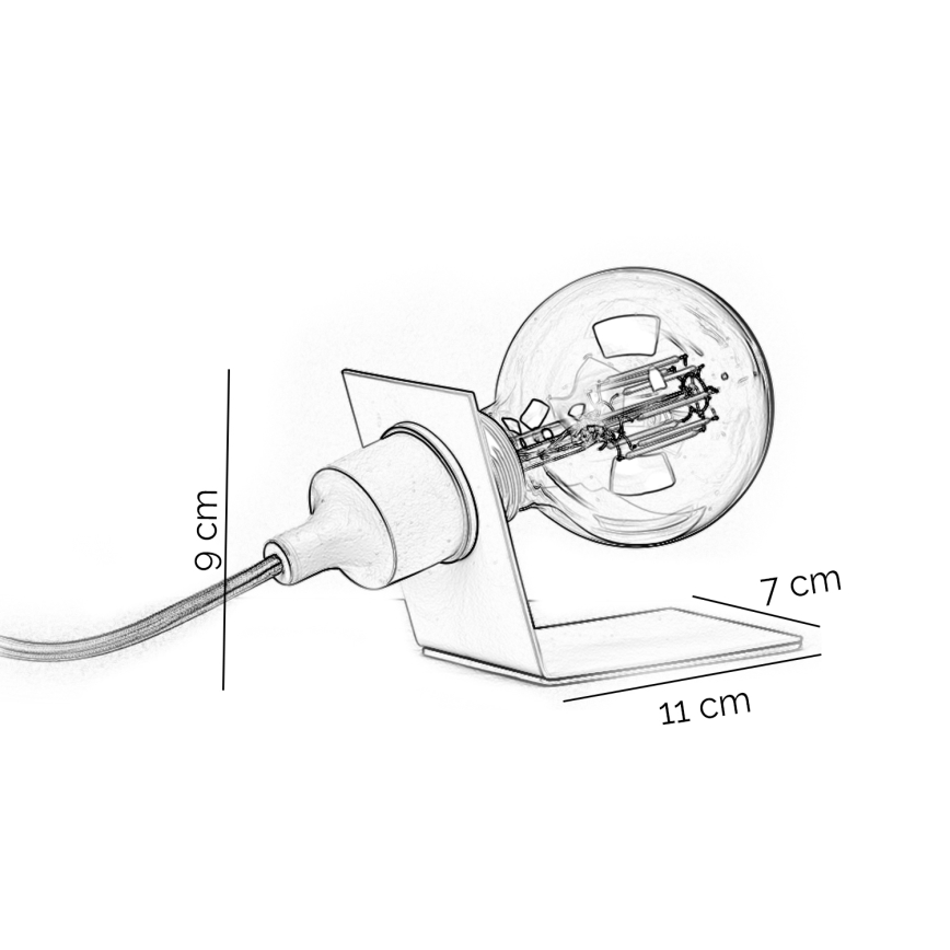 ONLI - Tischleuchte WIRE 1xE27/15W/230V 9 cm grau/weiß