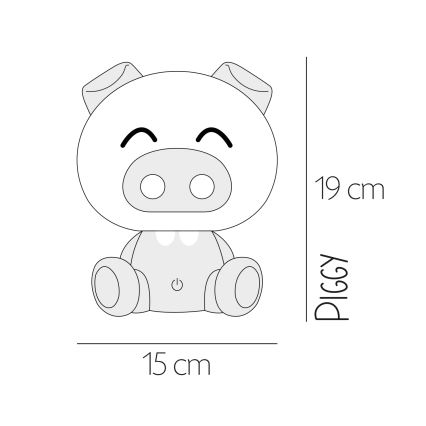 ONLI - Veilleuse LED dimmable pour enfants PUPPIES LED/3W/230V 19 cm porcelet/bleu