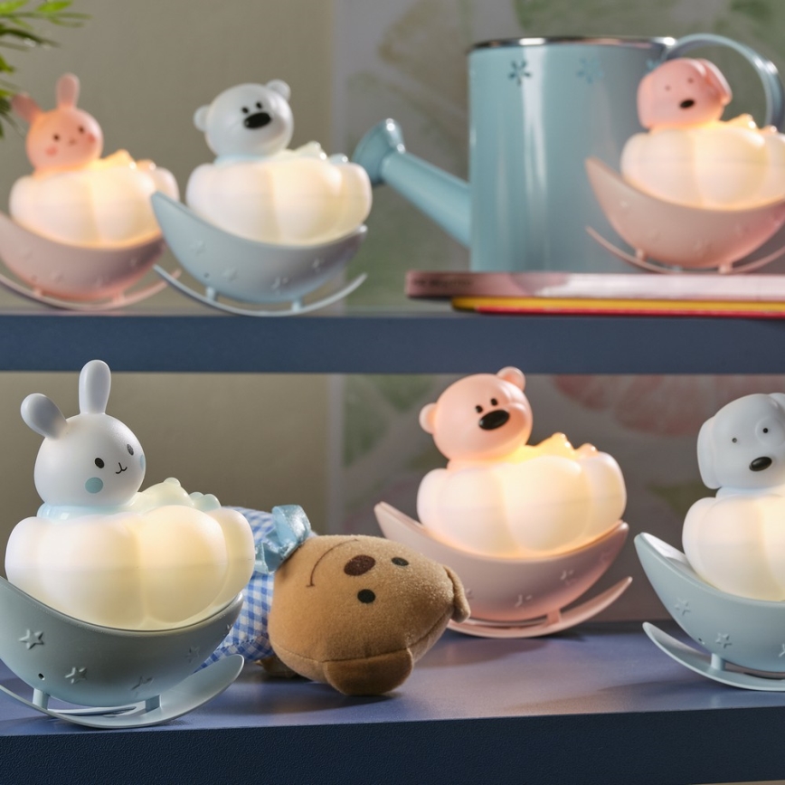 ONLI - Veilleuse LED rechargeable pour enfants NUVOLINA LED/2,5W/5V 300 mAh lapin/rose