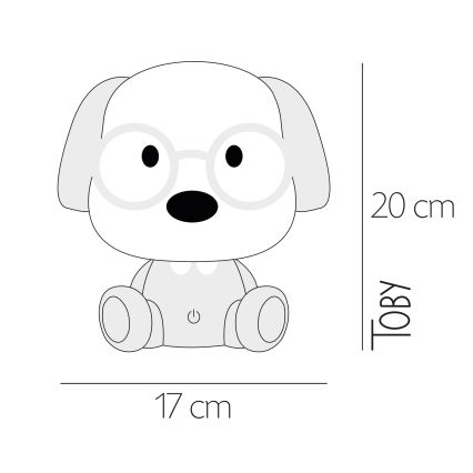 ONLI - Veilleuse LED dimmable pour enfant PUPPIES, LED 3W/230V, 20 cm, motif chien/rose