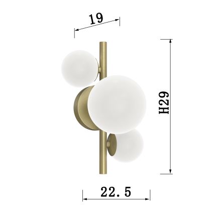 ONLI - Wandleuchte PALOMA 3xG9/10W/230V golden