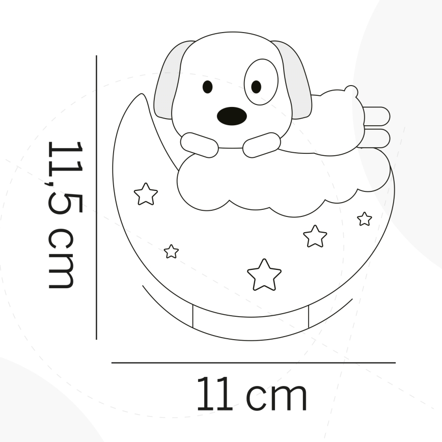 ONLI - LED wiederaufladbares Kinder-Nachtlicht NUVOLINA LED/2,5W/5V 300 mAh Hund/blau