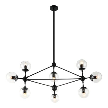 Open Design OR80094 - Lustre sur tige BAO 10xE27/8W/230V Ø 90 cm noir