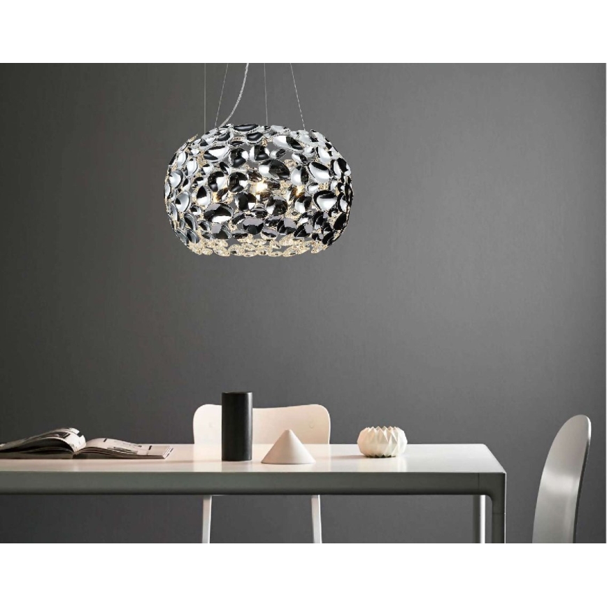 Open Design OR80162 - CARERA Hängeleuchte mit Kabel, 6xG9/7W/230V, Ø 55 cm, glänzender Chrom
