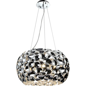 Open Design OR80162 - Lampadario a sospensione con cavo CARERA 6xG9/7W/230V Ø 55 cm cromo lucido