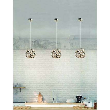 Open Design OR80179 - Hängeleuchte CARERA mit Kabel 1xG9/7W/230V Ø 15 cm, glänzender Chrom