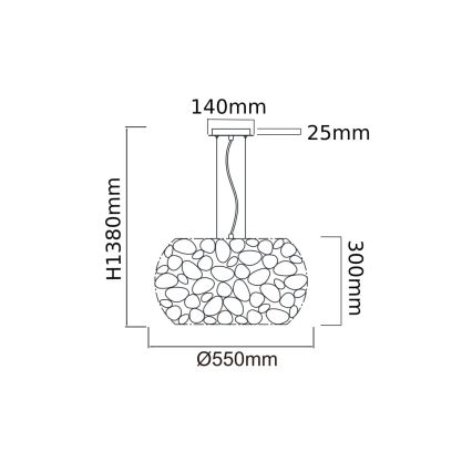 Open Design OR80186 - Lampadario sospeso a cavo CARERA 6xG9/7W/230V diametro 55 cm oro rosa