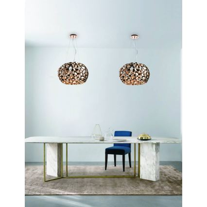 Open Design OR80186 - Pendelleuchte an Stahlseil CARERA 6xG9/7W/230V Ø 55 cm Roségold
