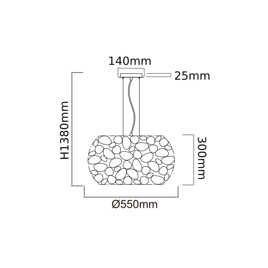 Open Design OR80186 - Suspension sur câble CARERA 6xG9/7W/230V diam. 55 cm or rose