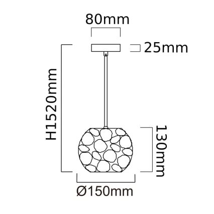 Open Design OR80193 - Suspension sur câble CARERA 1xG9/7W/230V Ø 15 cm or rose