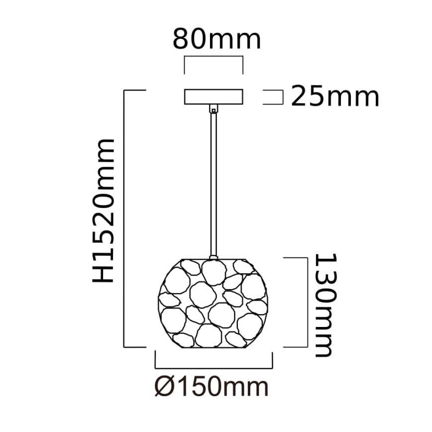 Open Design OR80193 - Suspension sur câble CARERA 1xG9/7W/230V Ø 15 cm or rose