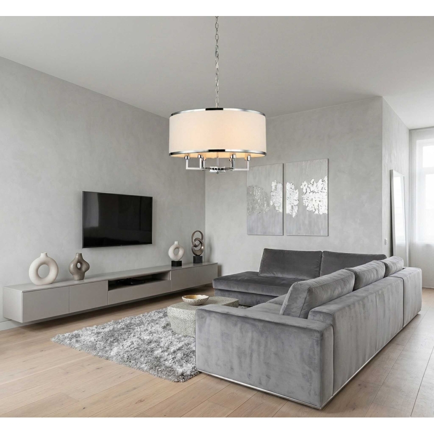 Open Design OR80209 - Kronleuchter an Kette CASA 3xE14/12W/230V creme/hochglanzchrom