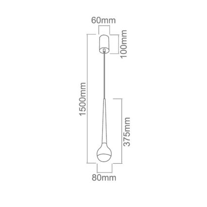 Open Design OR80247 - Suspension LED sur câble CAPPI LED/5W/230V noire