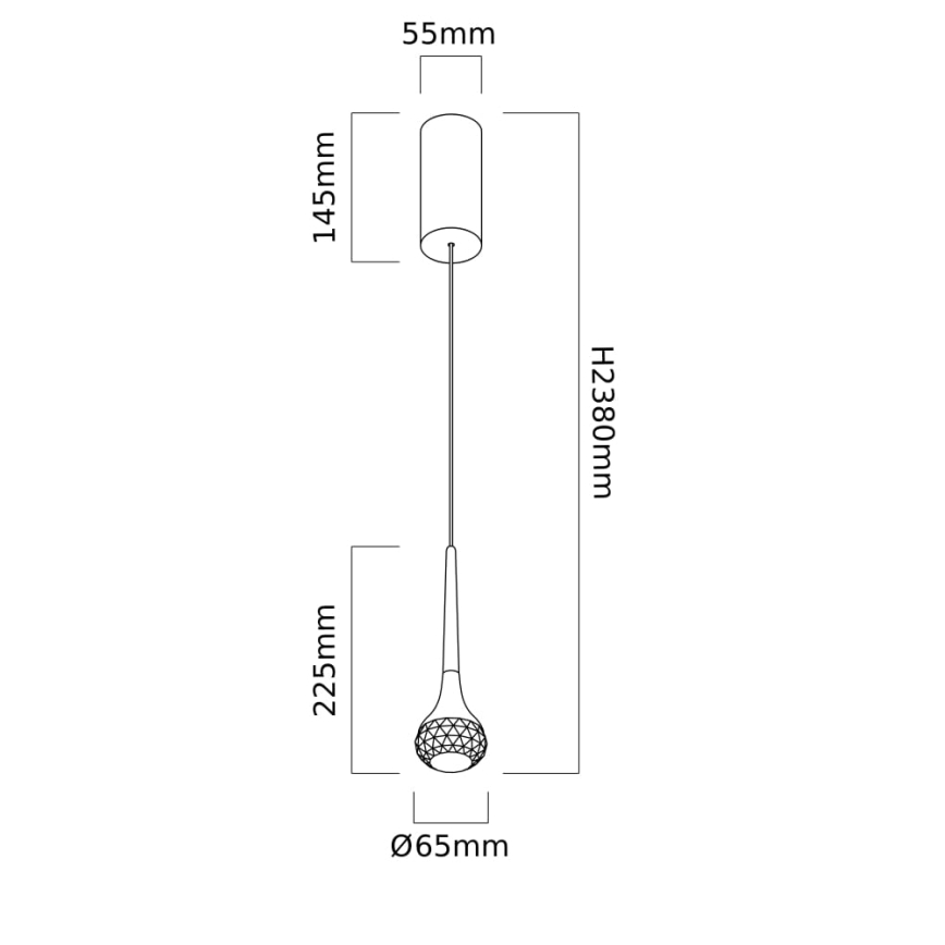 Open Design OR80322 - Lampadario LED su cavo CRIMA LED/7W/230V, cromato lucido