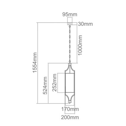 Open Design OR80551 - Suspension à chaîne LUNGA 1xE27/15W/230V chrome brillant/blanc