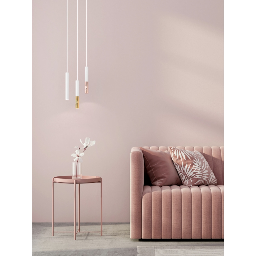 Open Design OR80841 - Suspension SLIMI sur câble 1xG9/3,5W/230V blanc/doré