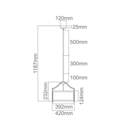 Open Design OR80865 - Suspension sur tige STANZA 3xE27/15W/230V Ø 42 cm chrome brillant/blanc