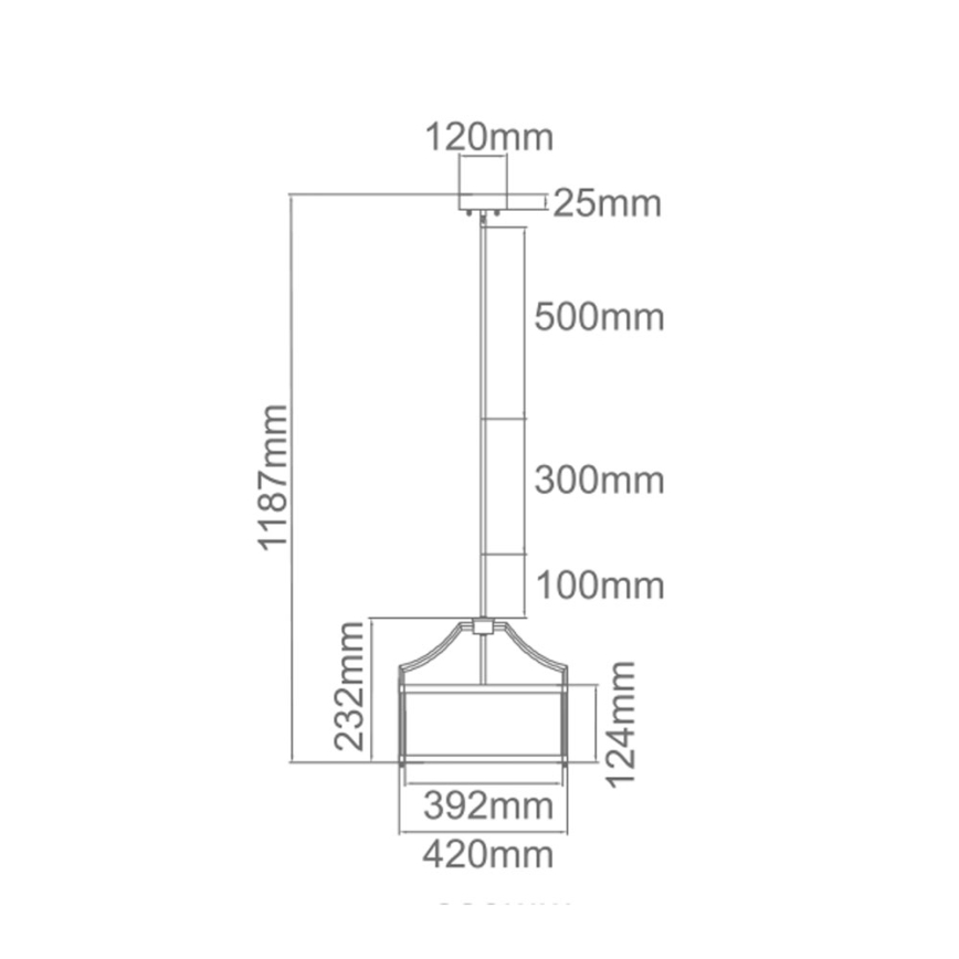 Open Design OR80889 - Deckenleuchte mit Stange STANZA 3xE27/15W/230V Ø 42 cm Messing/Weiß
