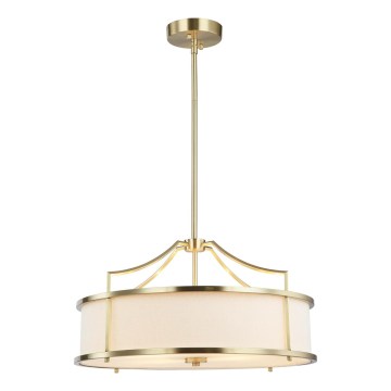 Open Design OR80896 - Deckenleuchte an Stange STANZA 4xE27/15W/230V Ø 55 cm Messing/Weiß