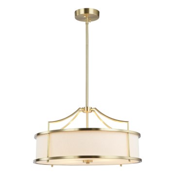 Open Design OR80896 - Lampadario a stelo STANZA 4xE27/15W/230V Ø 55 cm ottone/bianco