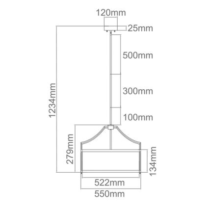 Open Design OR80896 - Lampadario a stelo STANZA 4xE27/15W/230V Ø 55 cm ottone/bianco