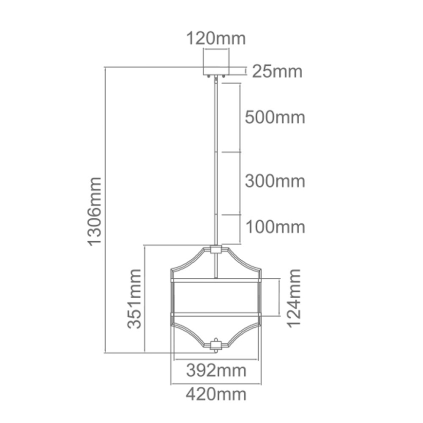 Open Design OR80902 - Suspension sur tige STESSO 4xE27/15W/230V Ø 42 cm chrome brillant/blanc