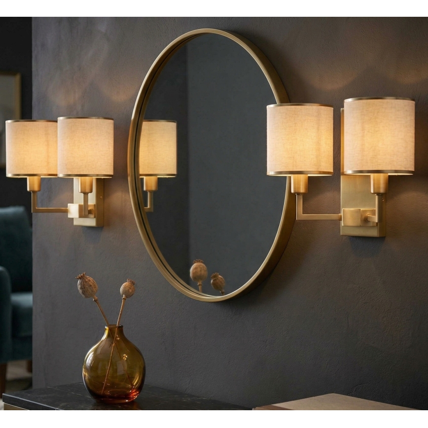 Open Design OR81503 - Lampada da parete CASA 2xE14/12W/230V ottone/crema