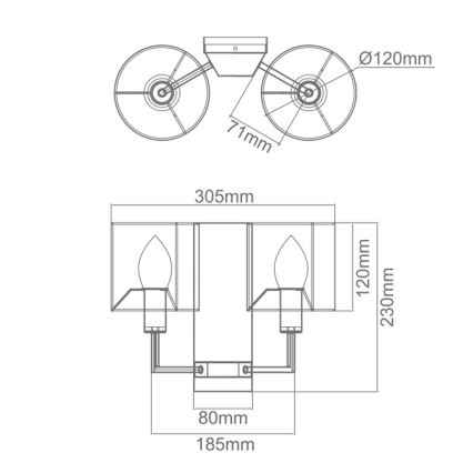 Open Design OR81503 - Lampada da parete CASA 2xE14/12W/230V ottone/crema