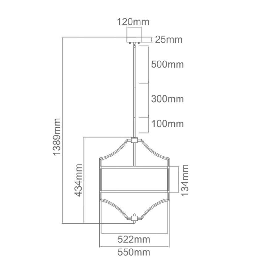 Open Design OR84160 - Pendelleuchte an Stange STESSO 4xE27/15W/230V Ø 55 cm gold/schwarz