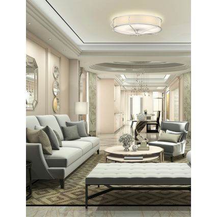 Open Design OR84429 - Plafoniera STESSO 6xE27/12W/230V Ø 85 cm cromo lucido/bianco