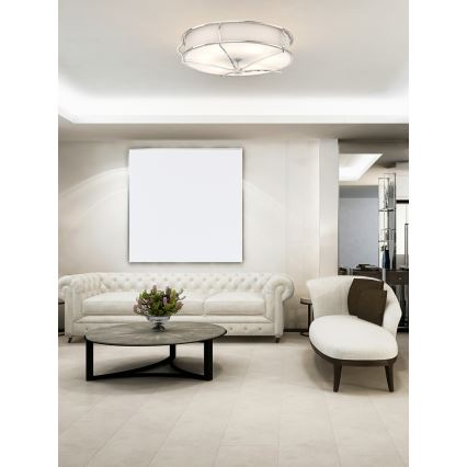 Open Design OR84429 - Plafonnier STESSO 6xE27/12W/230V Ø 85 cm chrome brillant/blanc