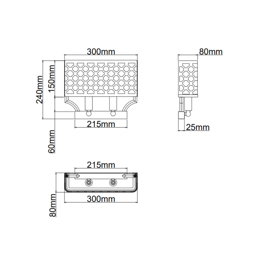 Open Design OR84597 - Applique murale VERNO 2xE14/12W/230V, chrome brillant