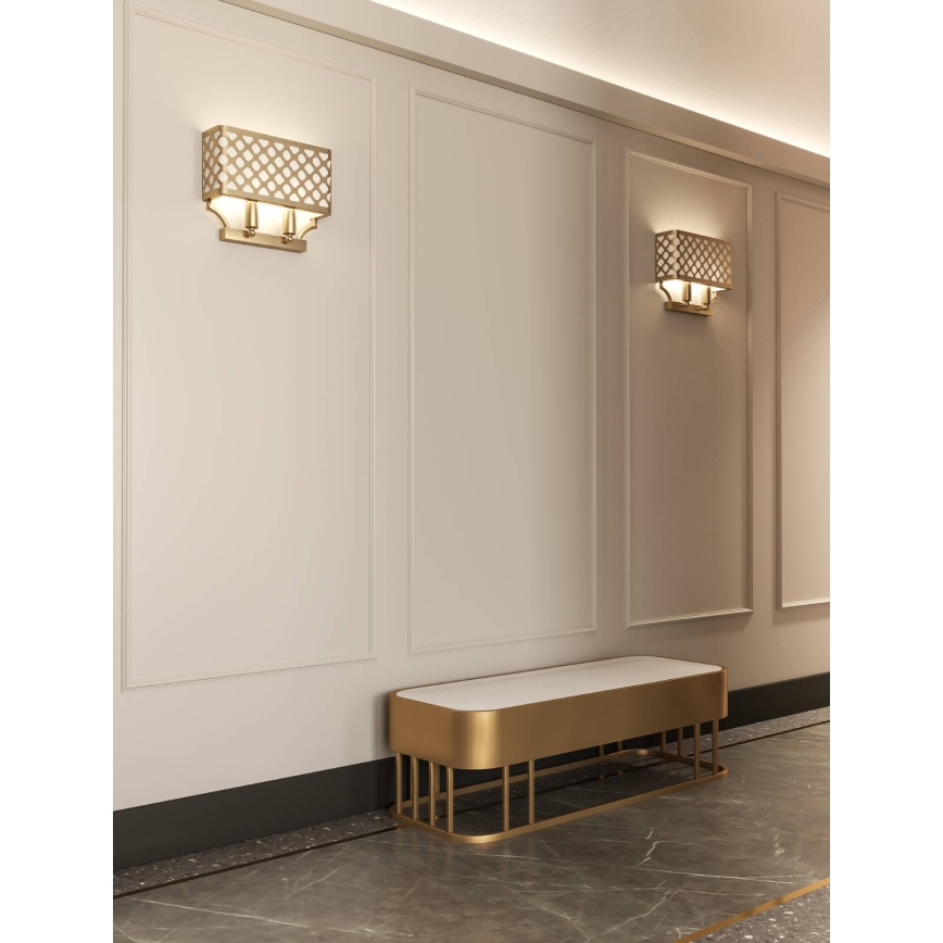 Open Design OR84603 - Applique murale VERNO 2xE14/12W/230V laiton