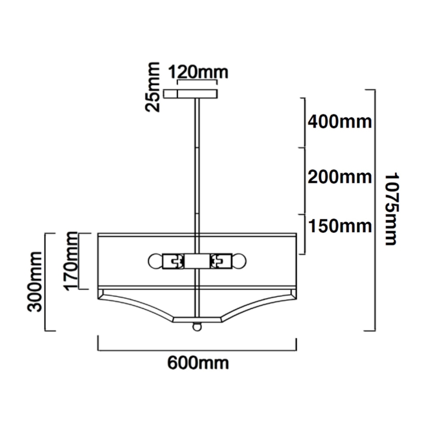 Open Design OR84825 - Lustre sur tige GERDO 4xE27/12W/230V doré/blanc