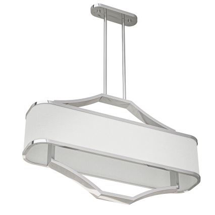Open Design OR84849 - Deckenleuchte an Stange GERDO OVALE 6xE14/12W/230V glänzender Chrom/weiß