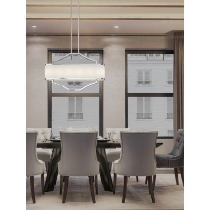 Open Design OR84849 - Lampadario a stelo GERDO OVALE 6xE14/12W/230V cromo lucido/bianco