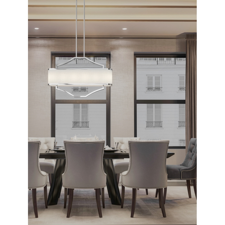 Open Design OR84849 - Lampadario a stelo GERDO OVALE 6xE14/12W/230V cromo lucido/bianco