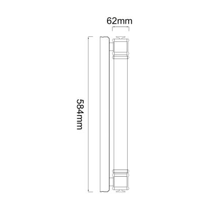 Open Design OR85273 - OMI LED-Badspiegelleuchte, 13 W/230 V, 58 cm, IP44, schwarz